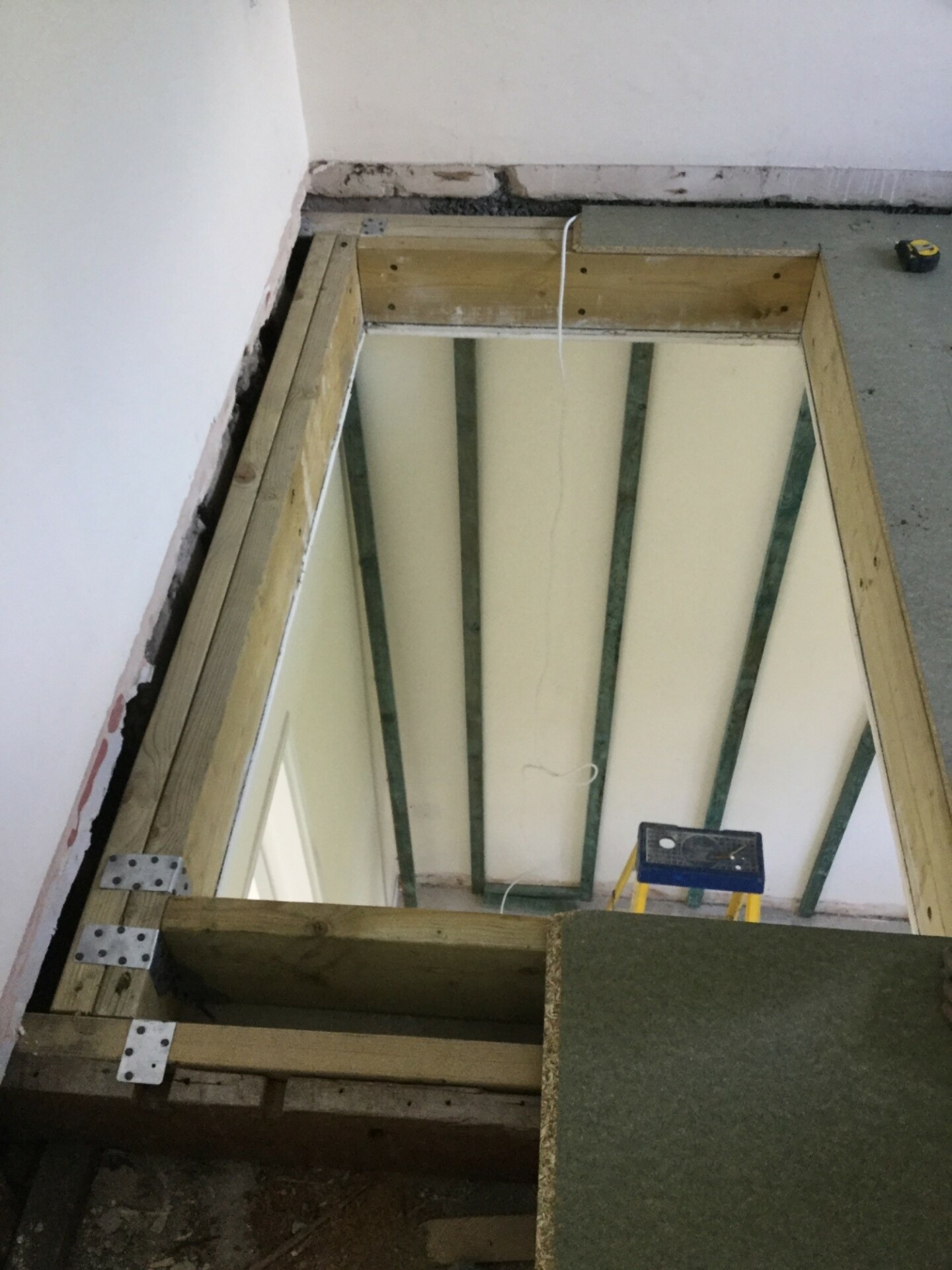 VM Home lift hole cut in the ceiling and joist strengthening preliminary works